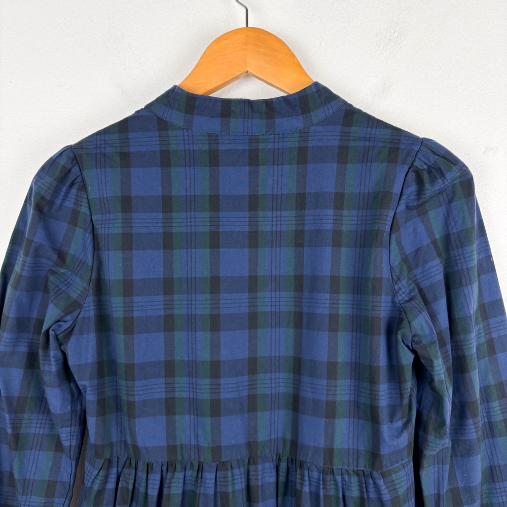 Sail to Sable Tuckernuck Blackwatch Plaid Long Sleeve Tunic Flare Dress Sz XS - Picture 6 of 11
